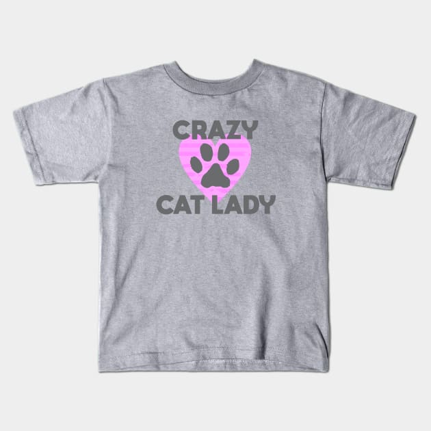 Crazy Cat Lady Kids T-Shirt by Dale Preston Design